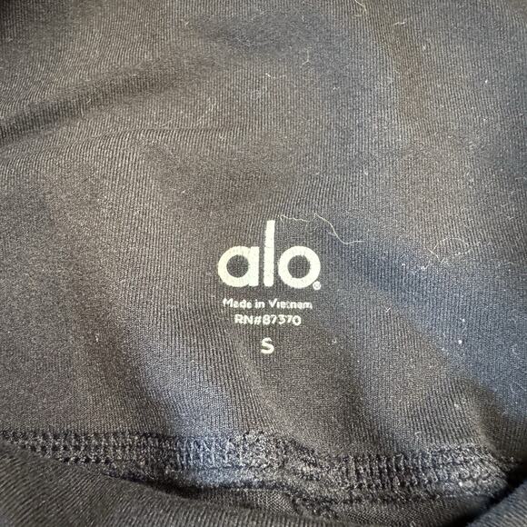 Alo High Waisted Womens Black Pull On Yoga Moto Leggings Mesh Panel Size Small - Picture 2 of 7